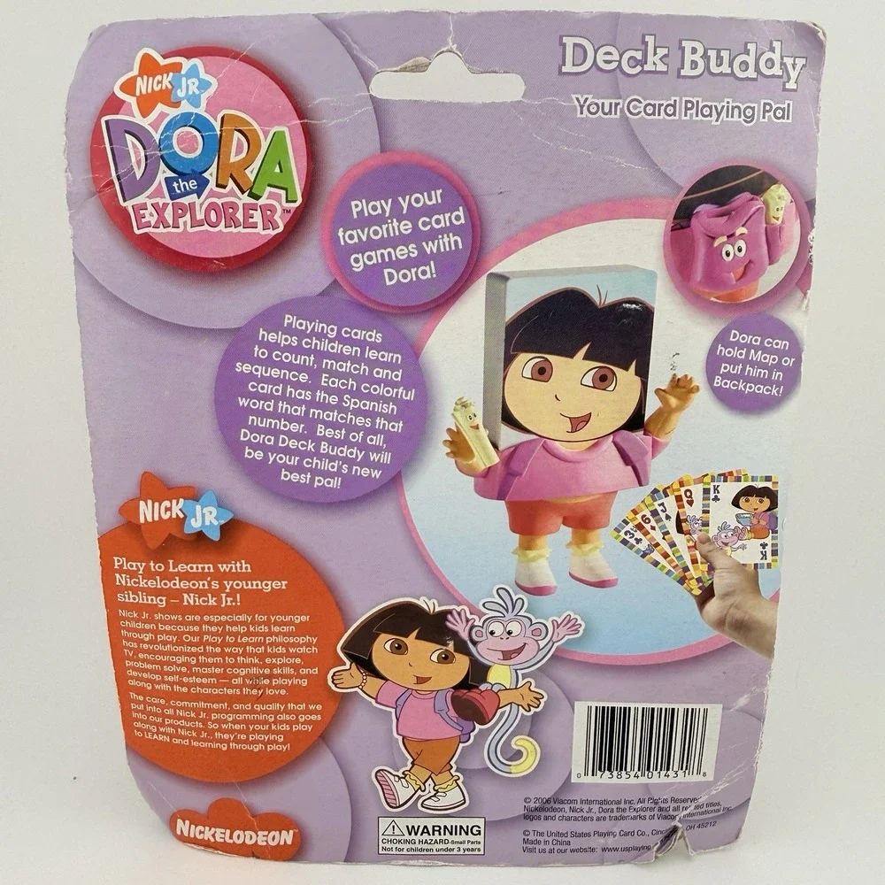 Vintage Nick Jr Dora the Explorer Nickelodeon Playing Cards Deck Buddy Holder‎ N